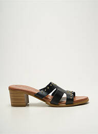 Mules/sabots tissage satiné talon de 4 à 6cm noir EVA FRUTOS femme