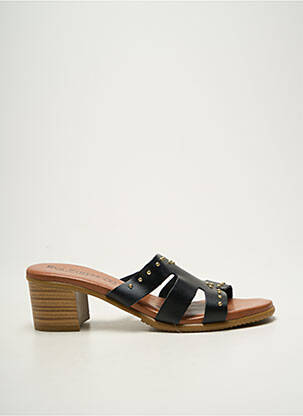Mules/sabots matière lisse talon de 4 à 6cm noir EVA FRUTOS femme
