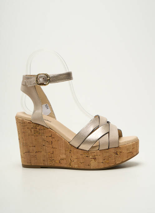 Sandales/nu pieds tissage satiné talon de 7 à 9cm beige NERO GIARDINI femme