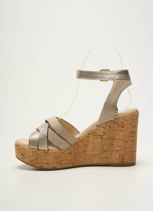 Sandales/nu pieds tissage satiné talon de 7 à 9cm beige NERO GIARDINI femme