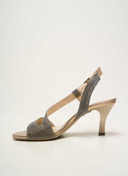Sandales/nu pieds tissage satiné talon de 4 à 6cm or NERO GIARDINI femme