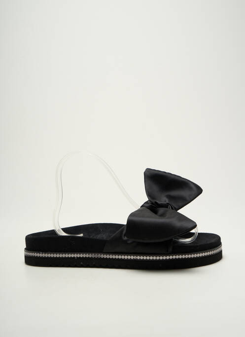 Mules/sabots tissage satiné talon plat jusqu'à 3cm noir K.DAQUES femme