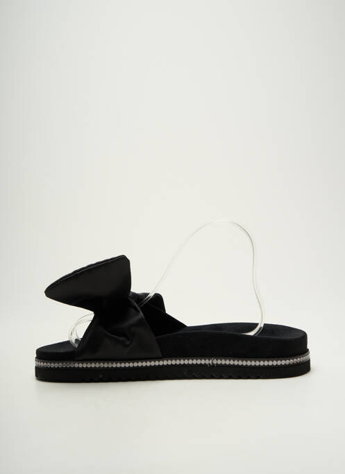 Mules/sabots tissage satiné talon plat jusqu'à 3cm noir K.DAQUES femme
