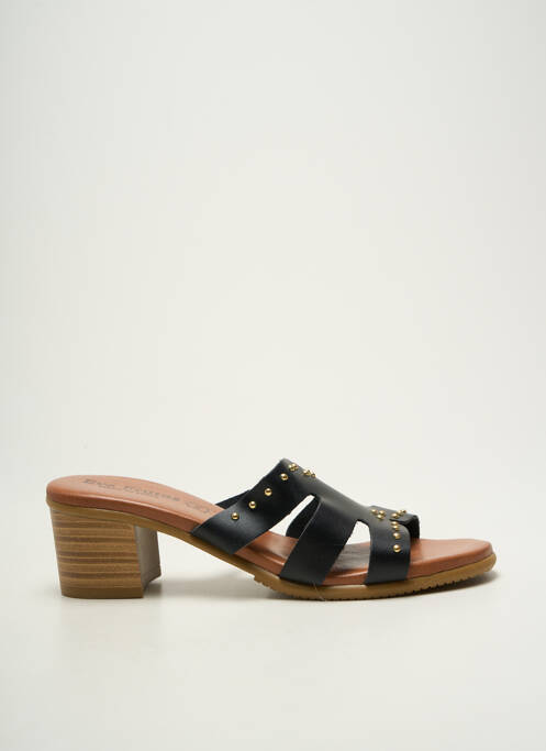 Mules/sabots matière lisse talon de 4 à 6cm noir EVA FRUTOS femme