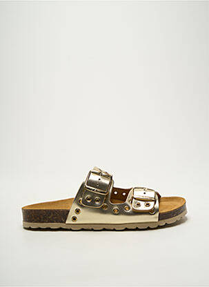 Mules/sabots tissage satiné talon plat jusqu'à 3cm or IAM femme