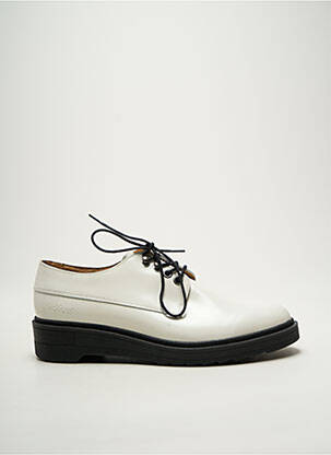 Derbies matière lisse talon plat jusqu'à 3cm blanc KICKERS femme