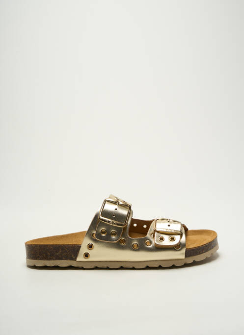 Mules/sabots tissage satiné talon plat jusqu'à 3cm or IAM femme
