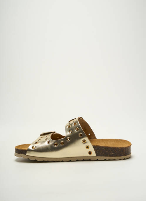 Mules/sabots tissage satiné talon plat jusqu'à 3cm or IAM femme