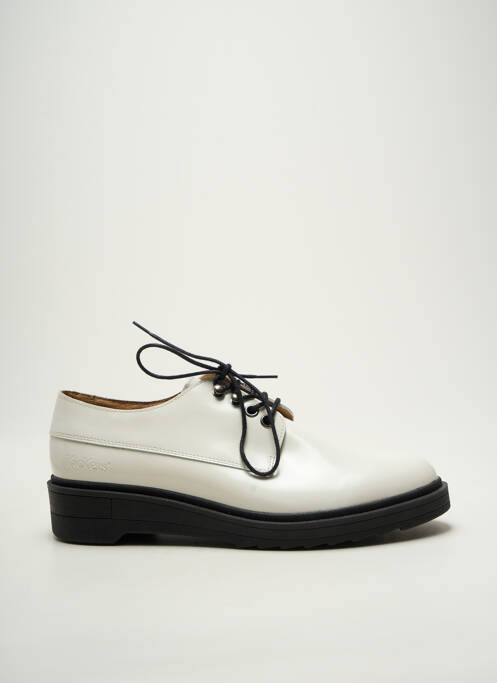 Derbies matière lisse talon plat jusqu'à 3cm blanc KICKERS femme