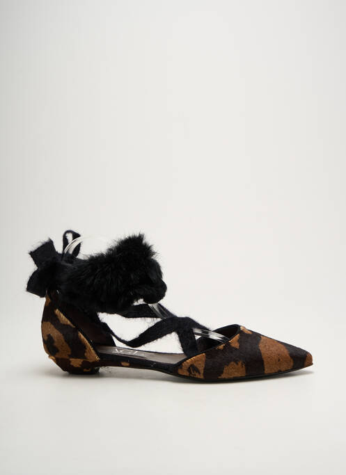 Sandales/nu pieds chiquet talon plat jusqu'à 3cm marron AGL femme