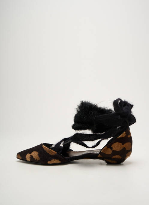 Sandales/nu pieds chiquet talon plat jusqu'à 3cm marron AGL femme