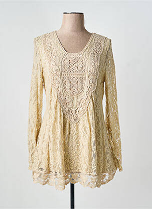 Top stretch manches longues beige MYRINE femme