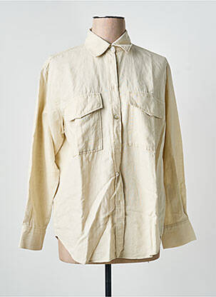Chemisier coupe droite manches longues beige ZARA femme