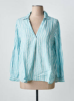 Blouse poignets boutonnés avec fente manches longues bleu SUD EXPRESS femme