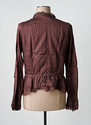 Chemisier coupe cintrée manches longues marron ERNEST femme