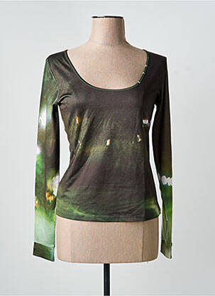 T-shirt manches longues manches longues vert MAIS IL EST OU LE SOLEIL femme