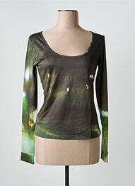 T-shirt manches longues manches longues vert MAIS IL EST OU LE SOLEIL femme
