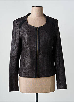 Veste casual col rond noir ONE STEP femme