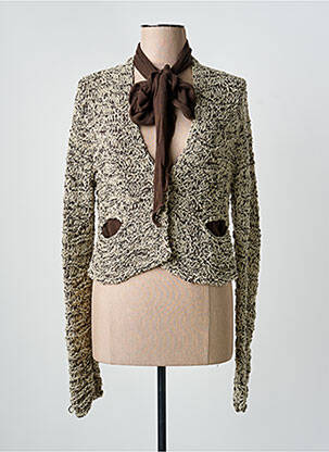 Gilet manches longues coupe cintrée beige SARAH PACINI femme