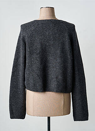 Gilet manches longues maille maille poilu gris ZARA femme