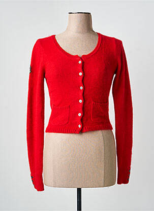 Gilet manches longues maille maille poilu rouge CHIPIE femme