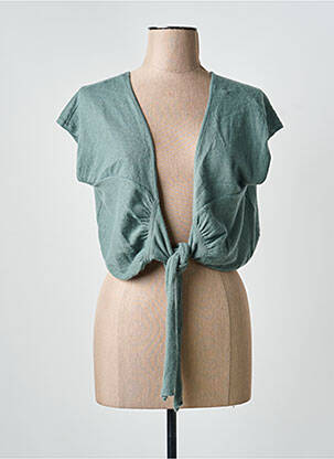 Boléro maille fine vert MAIS IL EST OU LE SOLEIL femme