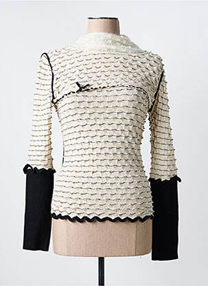 Pull coupe cintrée manches longues beige TRICOT CHIC femme