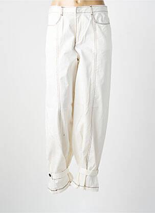 Pantalon droit stretch taille normale blanc ZARA femme