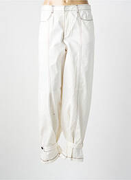 Pantalon droit stretch taille normale blanc ZARA femme