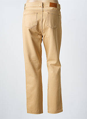 Pantalon droit fermeture zippée sous rabat boutonné taille normale beige BERENICE femme