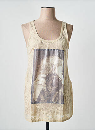 Débardeur beige MAIS IL EST OU LE SOLEIL femme