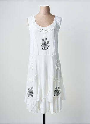 Robe mi-longue blanc ELISA CAVALETTI femme