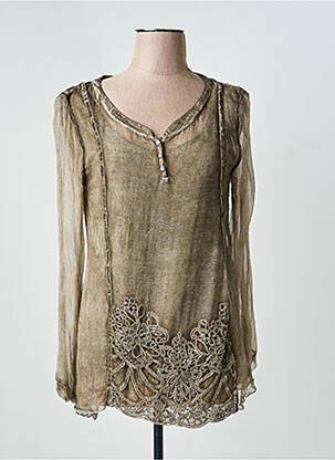 Top marron UNO PIU UNO femme