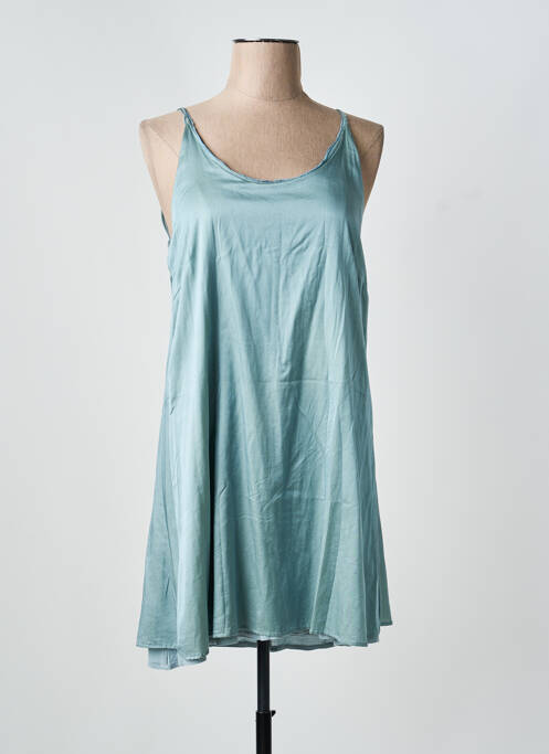 Robe courte sans manche sans manche bleu UNO PIU UNO femme