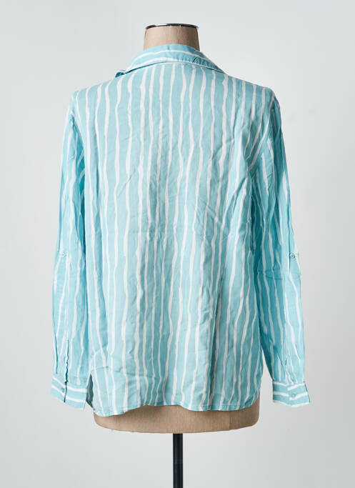 Blouse poignets boutonnés avec fente manches longues bleu SUD EXPRESS femme