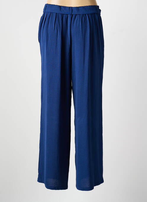 Pantalon droit tissage popeline taille normale bleu MOLLY BRACKEN femme