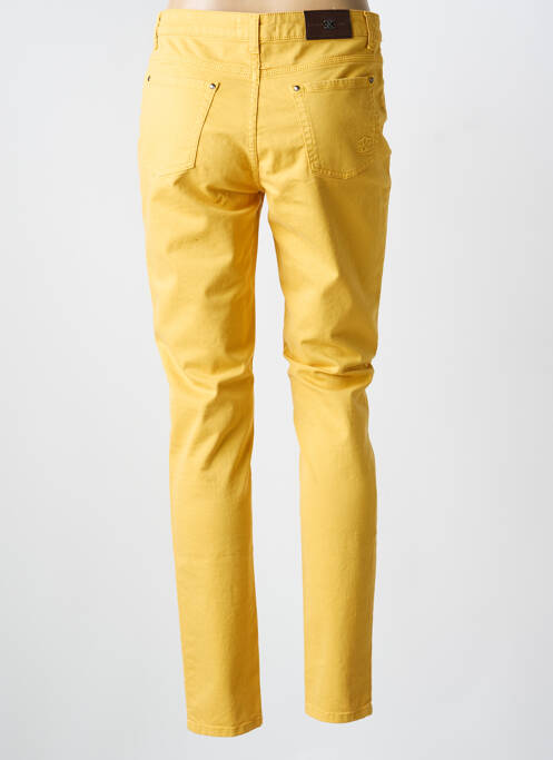 Pantalon slim tissage popeline taille normale jaune EMMA & CARO femme
