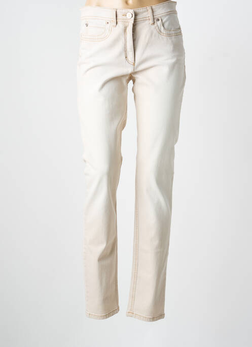 Jeans coupe slim slim taille normale beige ZERRES femme