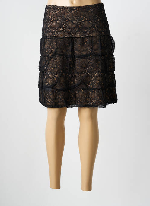 Jupe mi-longue fermeture zip latéral noir ELISA CAVALETTI femme