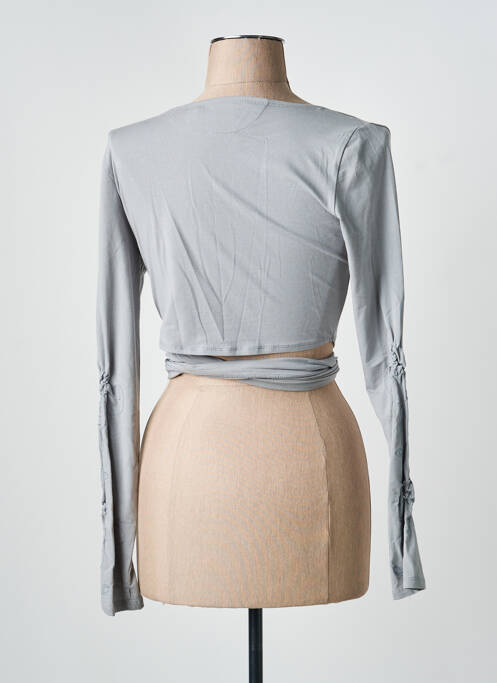 Gilet cache-cœur gris MYRINE & ME femme