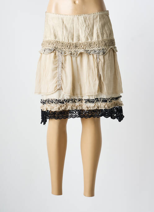 Jupe mi-longue beige ELISA CAVALETTI femme