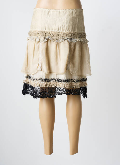 Jupe mi-longue beige ELISA CAVALETTI femme