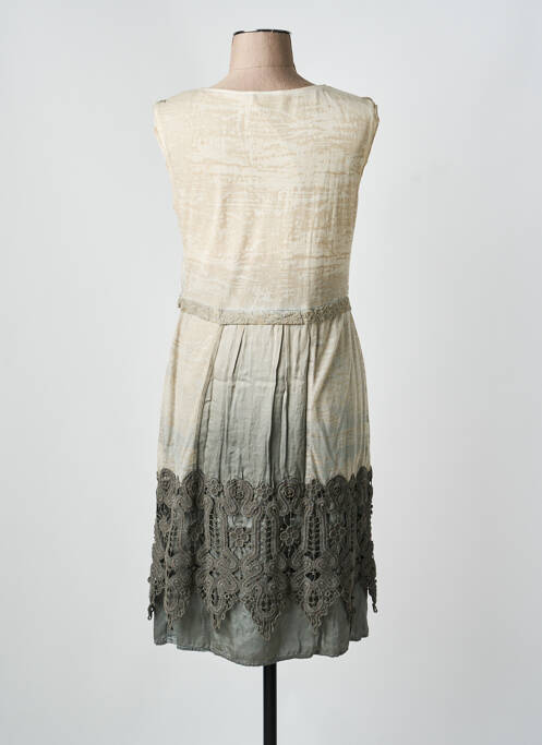 Robe mi-longue beige ELISA CAVALETTI femme