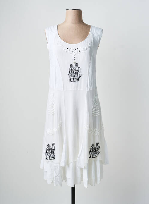 Robe mi-longue blanc ELISA CAVALETTI femme