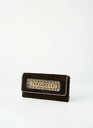 Portefeuille effet matière satinée marron LOLLIPOPS femme