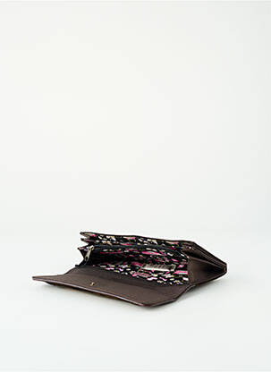 Portefeuille effet matière satinée marron LOLLIPOPS femme