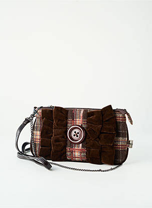 Sac multipoches forme rectangulaire marron LOLLIPOPS femme