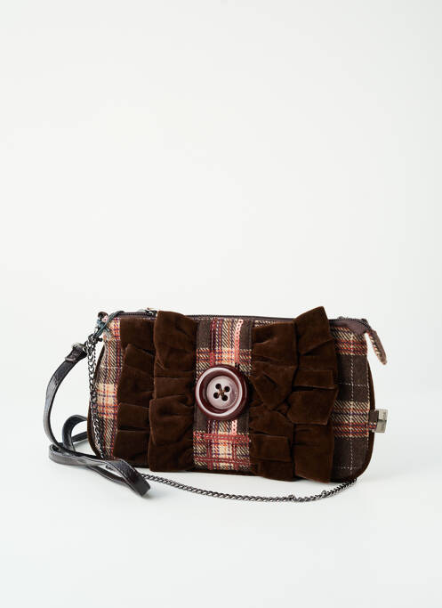 Sac multipoches forme rectangulaire marron LOLLIPOPS femme