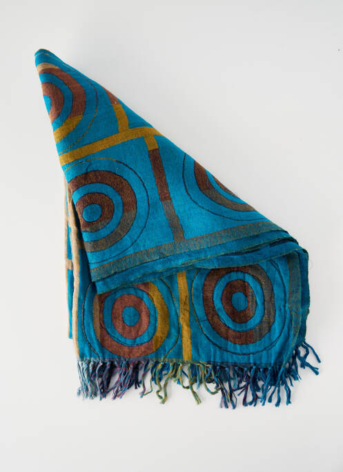 Foulard bleu MAIS IL EST OU LE SOLEIL femme