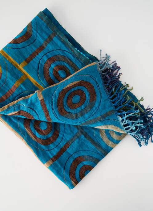 Foulard bleu MAIS IL EST OU LE SOLEIL femme